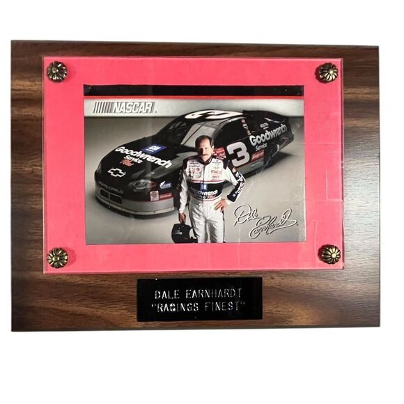 Dale Earnhardt Sr. Autographed NASCAR Plaque with Photo Original - Picture 2 of 2